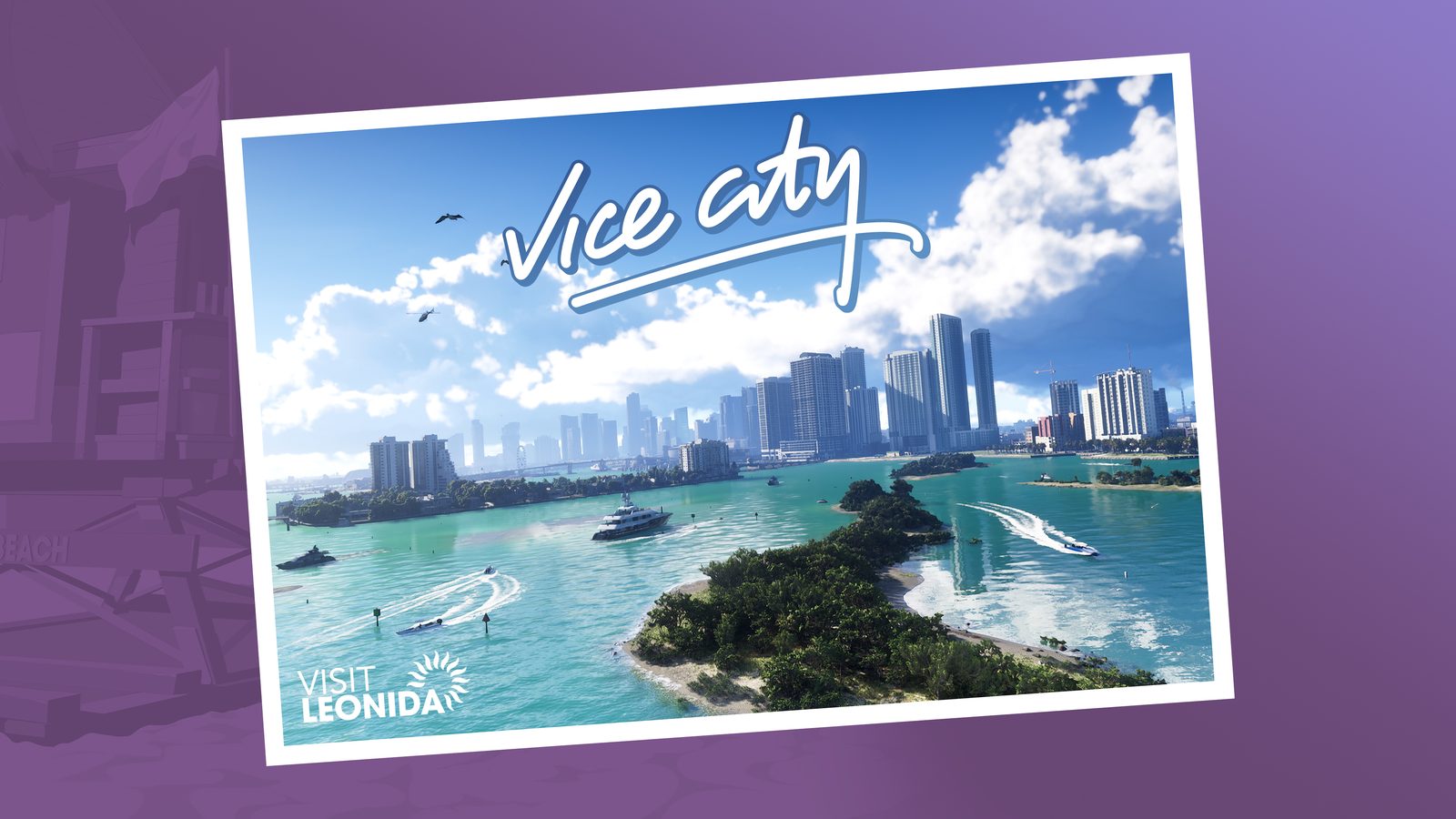 Vice City postcard artwork — official GTA 6 imagery