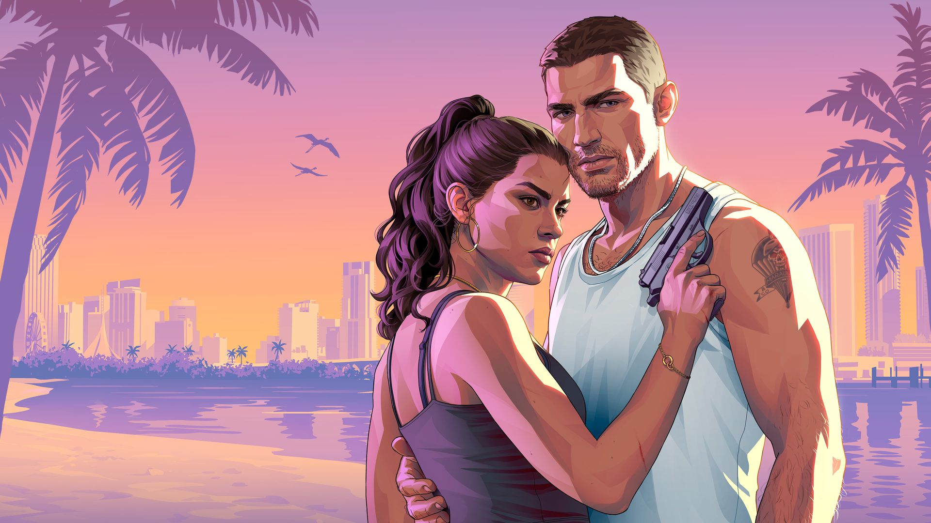 Jason and Lucia, GTA 6's two protagonists, compared to GTA 5's three leads — © Rockstar Games